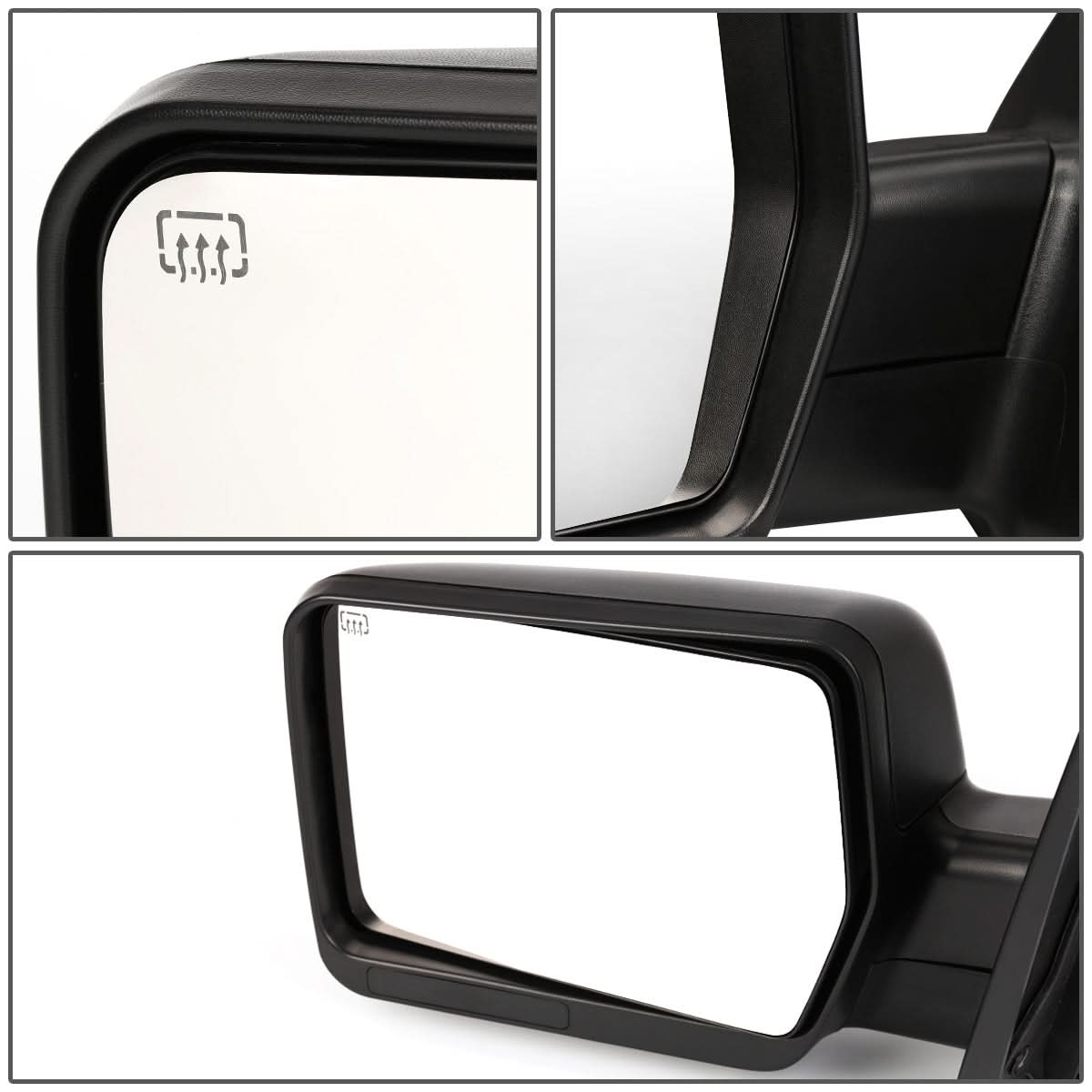 04-14 Ford F-150 Left Powered Heated Towing Mirror Black