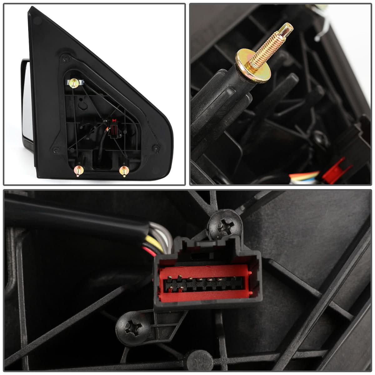 04-14 Ford F-150 Left Powered Heated Towing Mirror Black