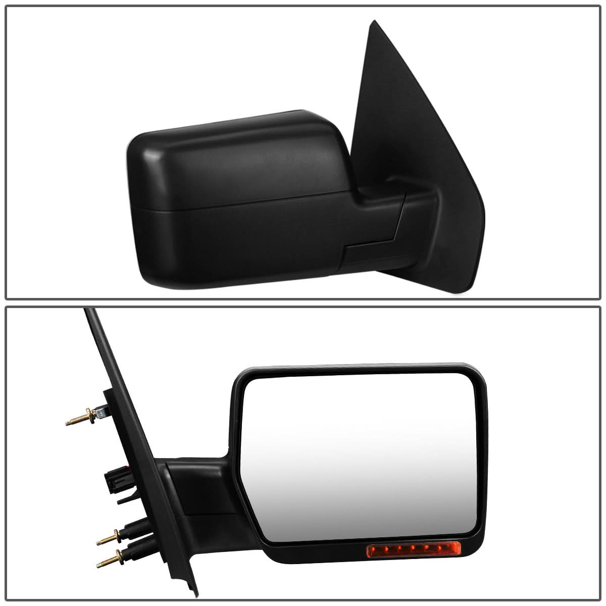 2004-2014 Ford F-150 Right Towing Mirror Manual LED Signal Black
