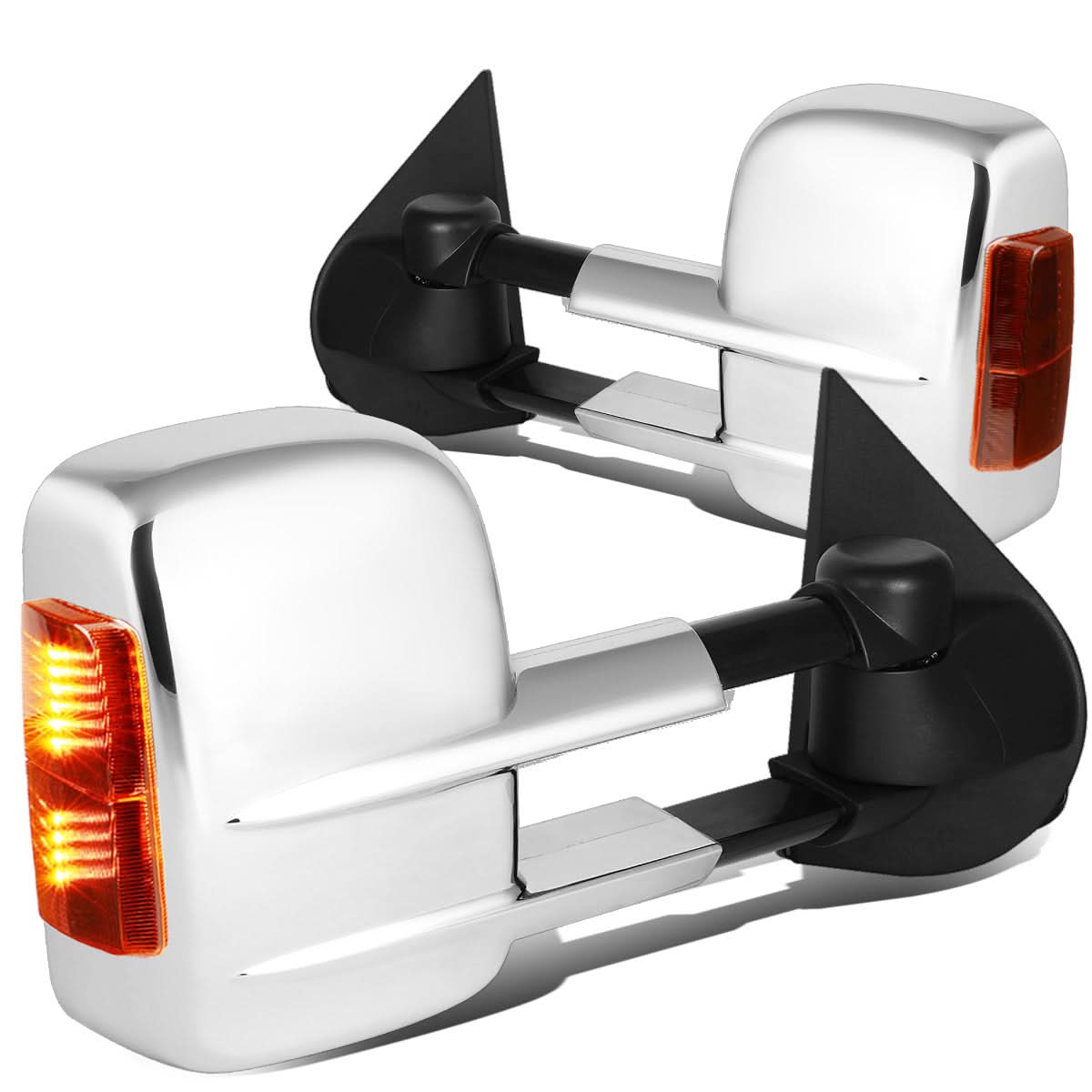 14-20 Chevy Silverado GMC Sierra Powered Heated Towing Mirrors Chrome