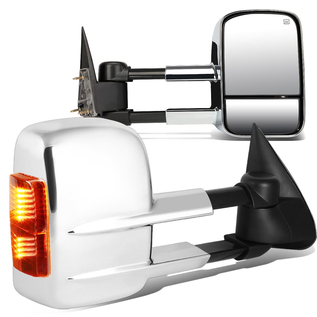 99-02 Chevy Silverado GMC Sierra Towing Mirrors Powered Heated Chrome