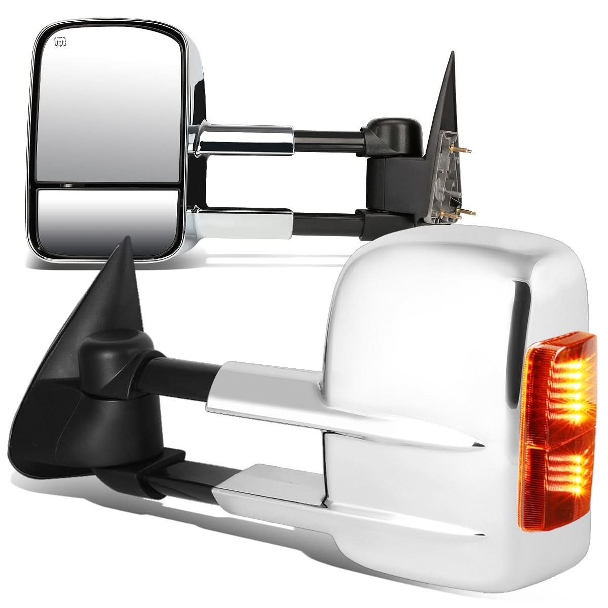 99-02 Chevy Silverado GMC Sierra Towing Mirrors Powered Heated Chrome