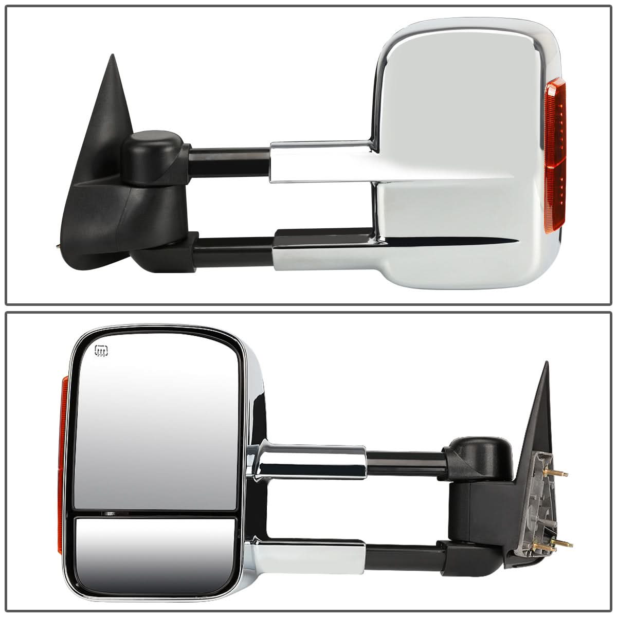 99-02 Chevy Silverado GMC Sierra Towing Mirrors Powered Heated Chrome