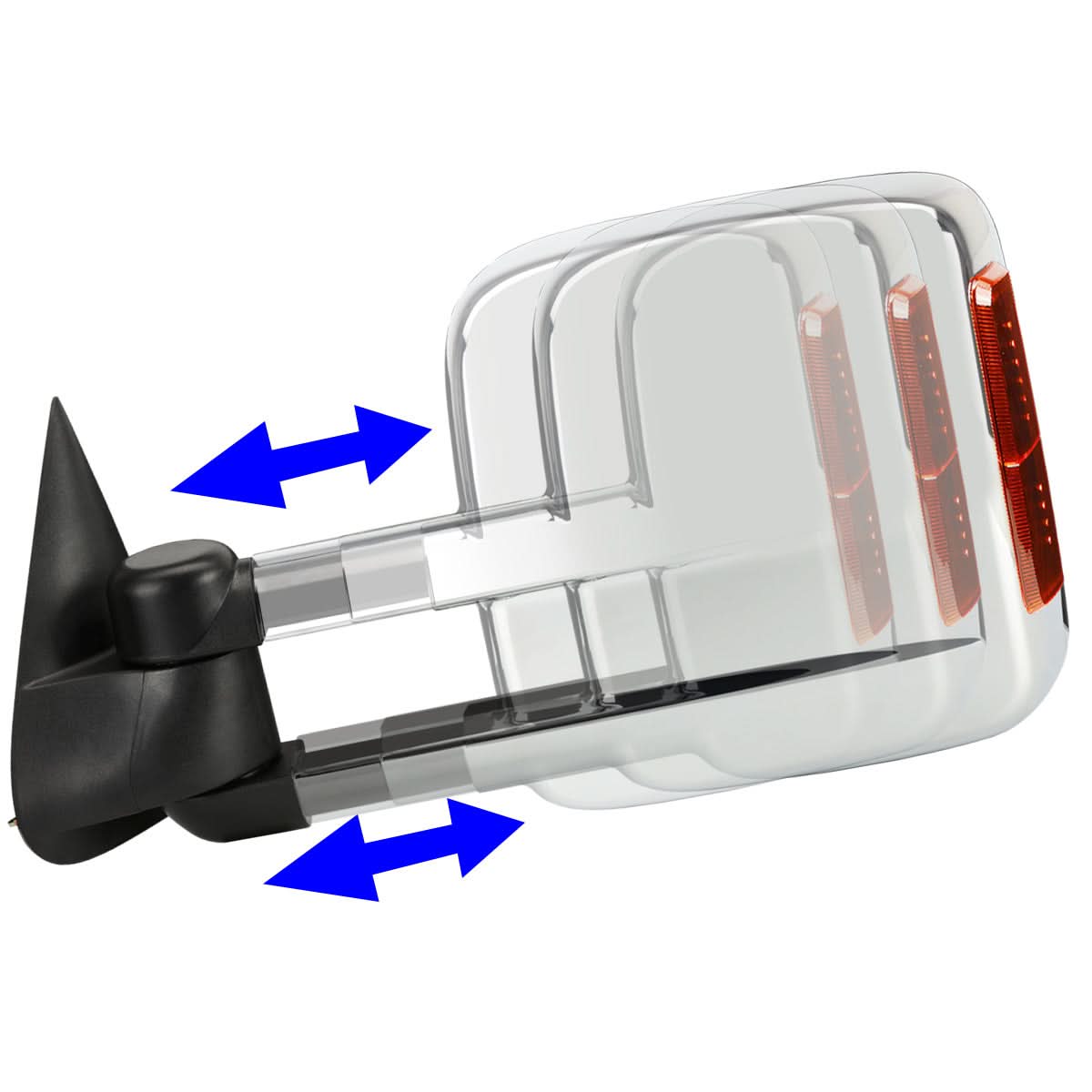 99-02 Chevy Silverado GMC Sierra Towing Mirrors Powered Heated Chrome