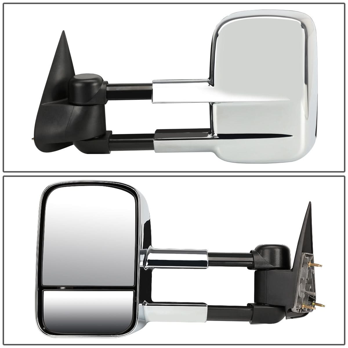 88-02 Chevrolet C/K Pickup Power Towing Mirror Pair Chrome