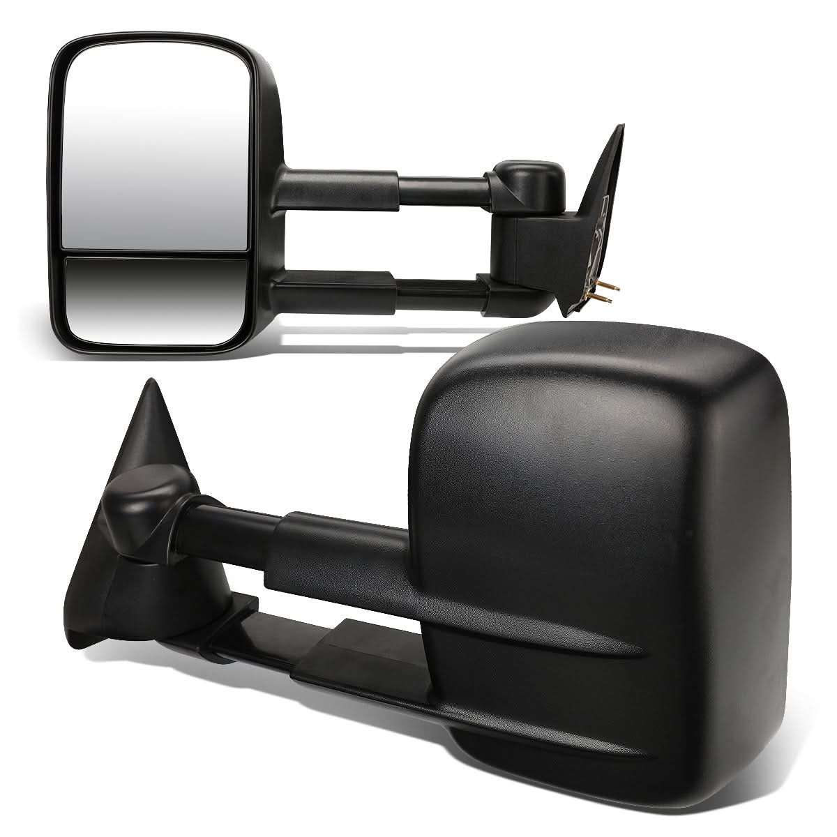 88-02 Chevrolet C/K 1500/2500/3500 Manual Towing Mirrors Black Pair