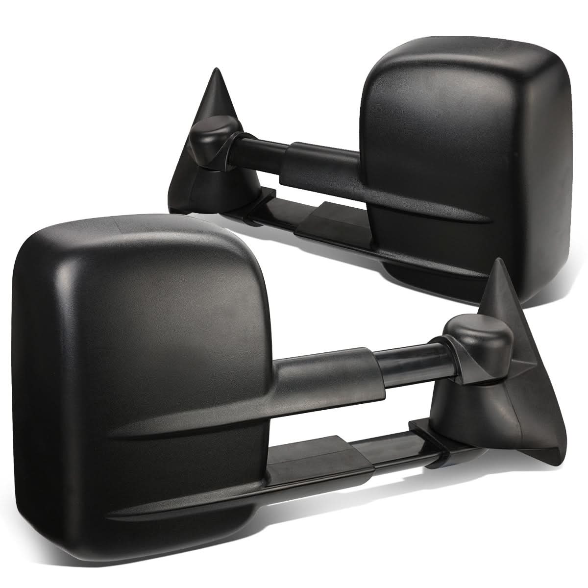 88-02 Chevrolet C/K 1500/2500/3500 Manual Towing Mirrors Black Pair