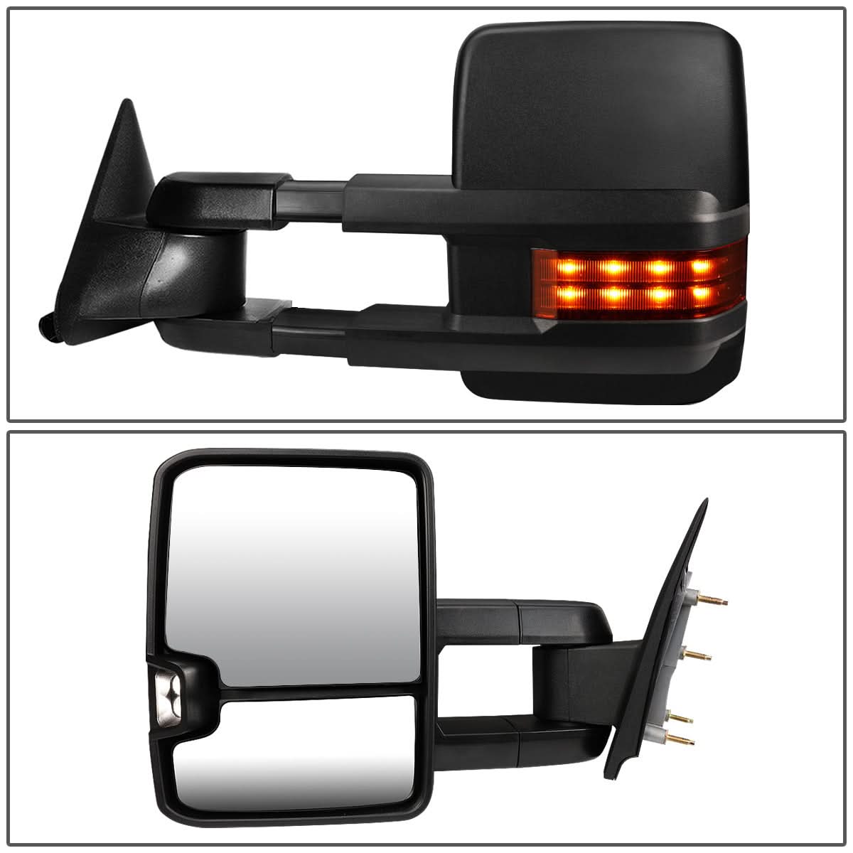 88-02 Chevy GMC C/K Series Manual Towing Mirrors - LED Signal Black