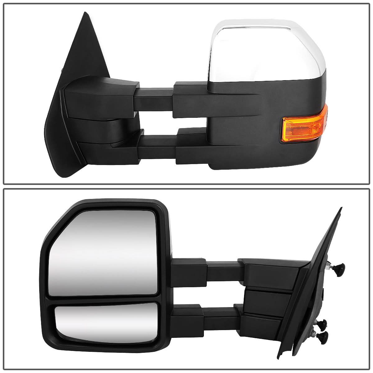 2004-2014 Ford F-150 Manual Towing Mirrors w/ Puddle Light & LED Signal
