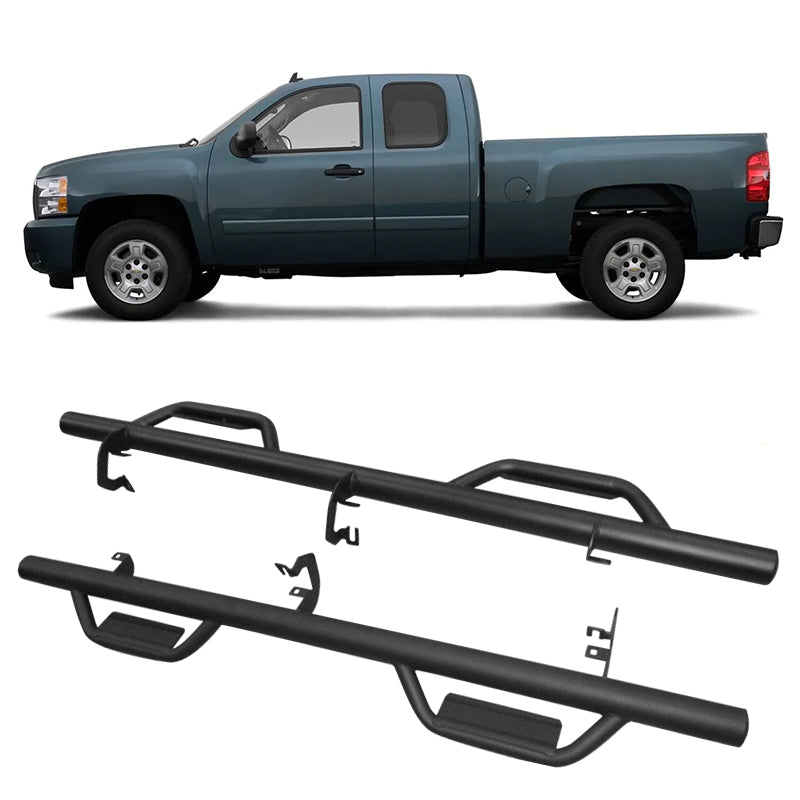 2007-2019 Chevy Silverado Sierra 1500 Extended Cab Black Running Board