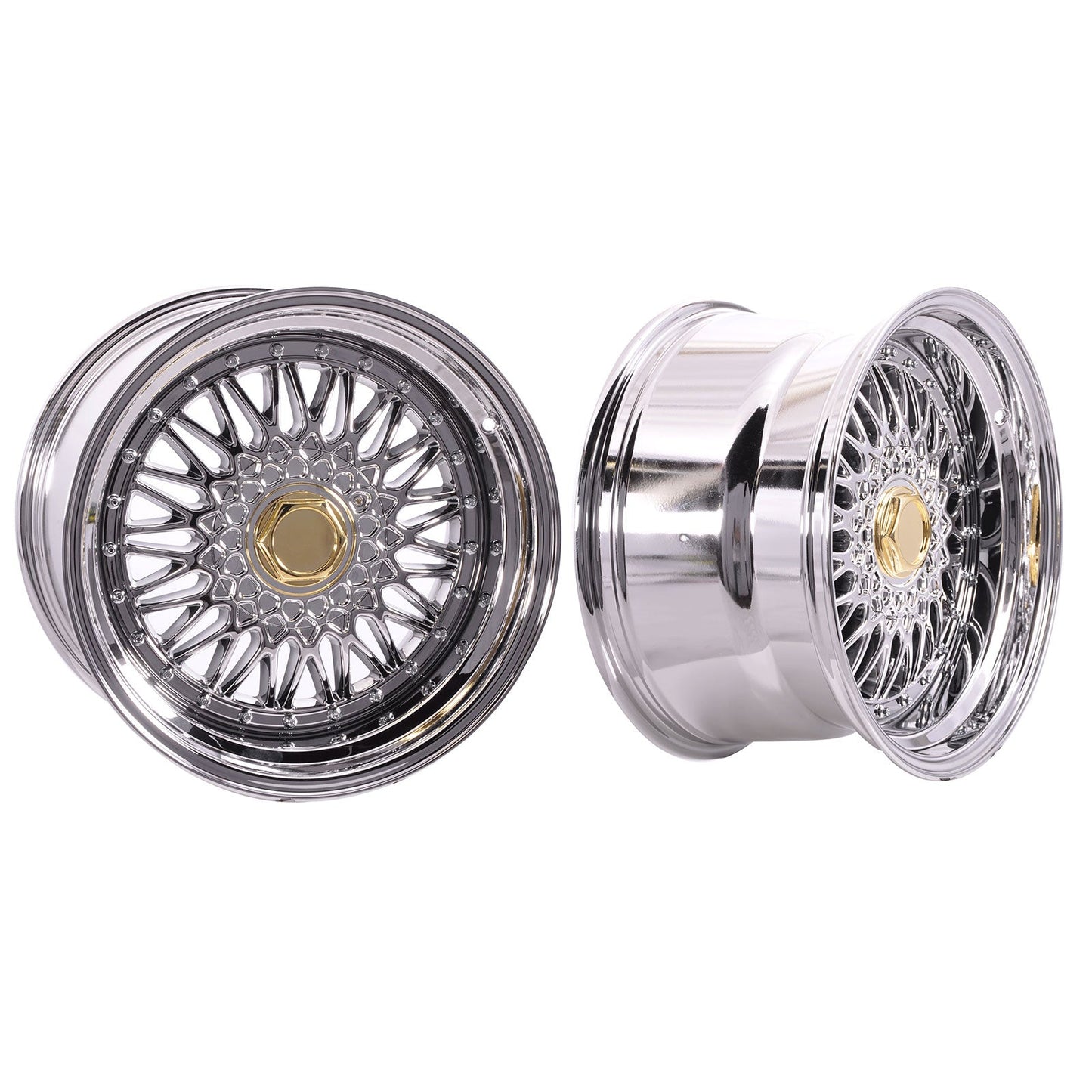 (4) 17X10 +25 5X100 / 5X114.3 Step Lip Deep Dish Mesh Wheels Rims