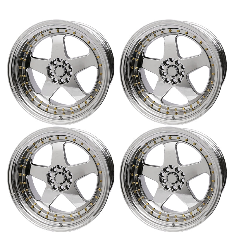 (4) 18X10 +30 5X100 / 5X114.3 Step Lip 5 Spoke Wheels Rims Replacement