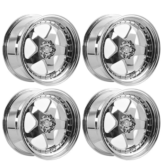 (4) 18X9.0 +30 5X100 / 5X114.3 Step Lip 5 Spoke Wheels Rim Replacement