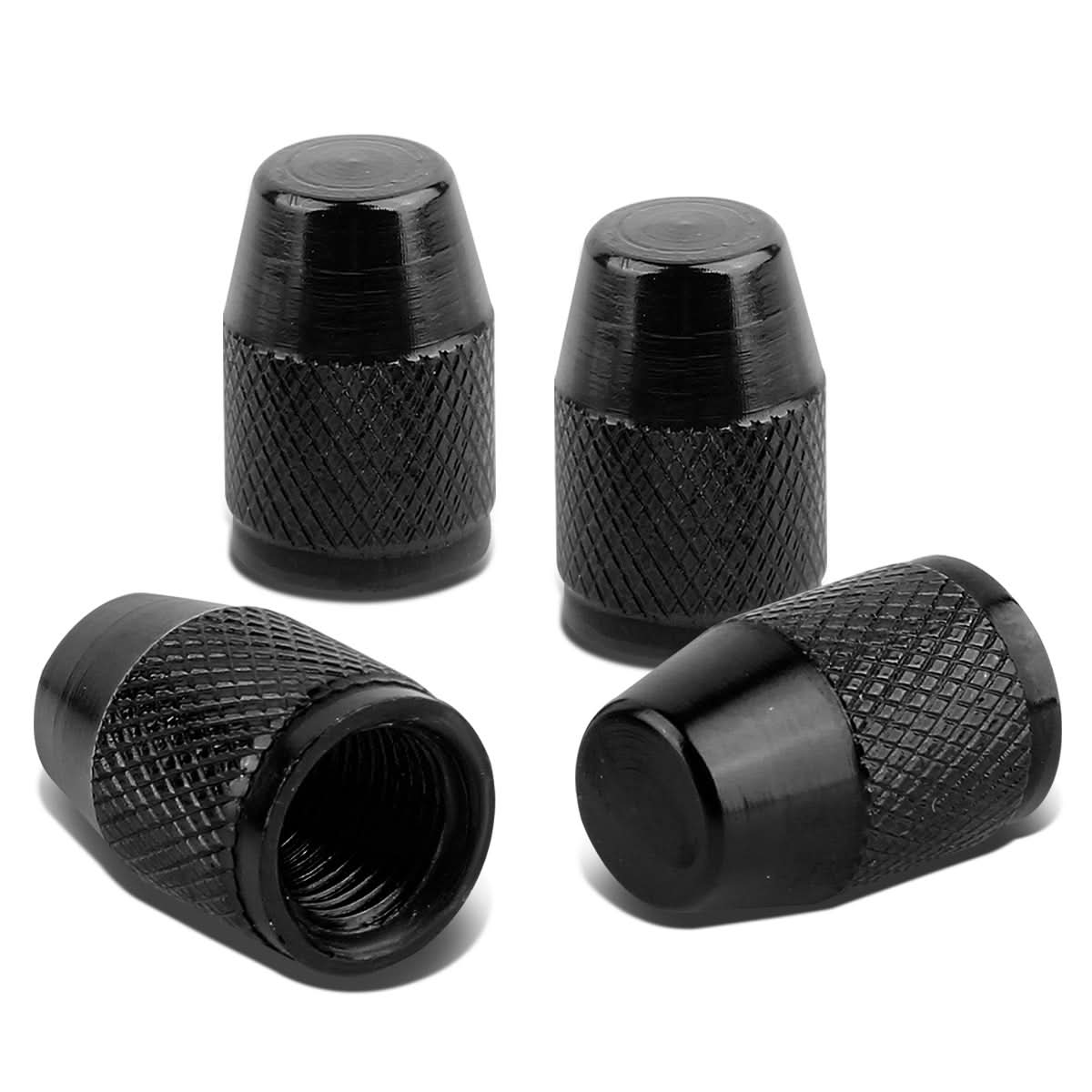 RT 007 Knurled Valve Caps - Black