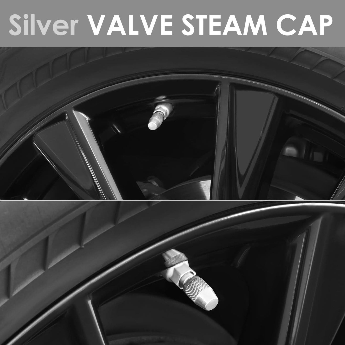 RT 007 Knurled Silver Valve Caps