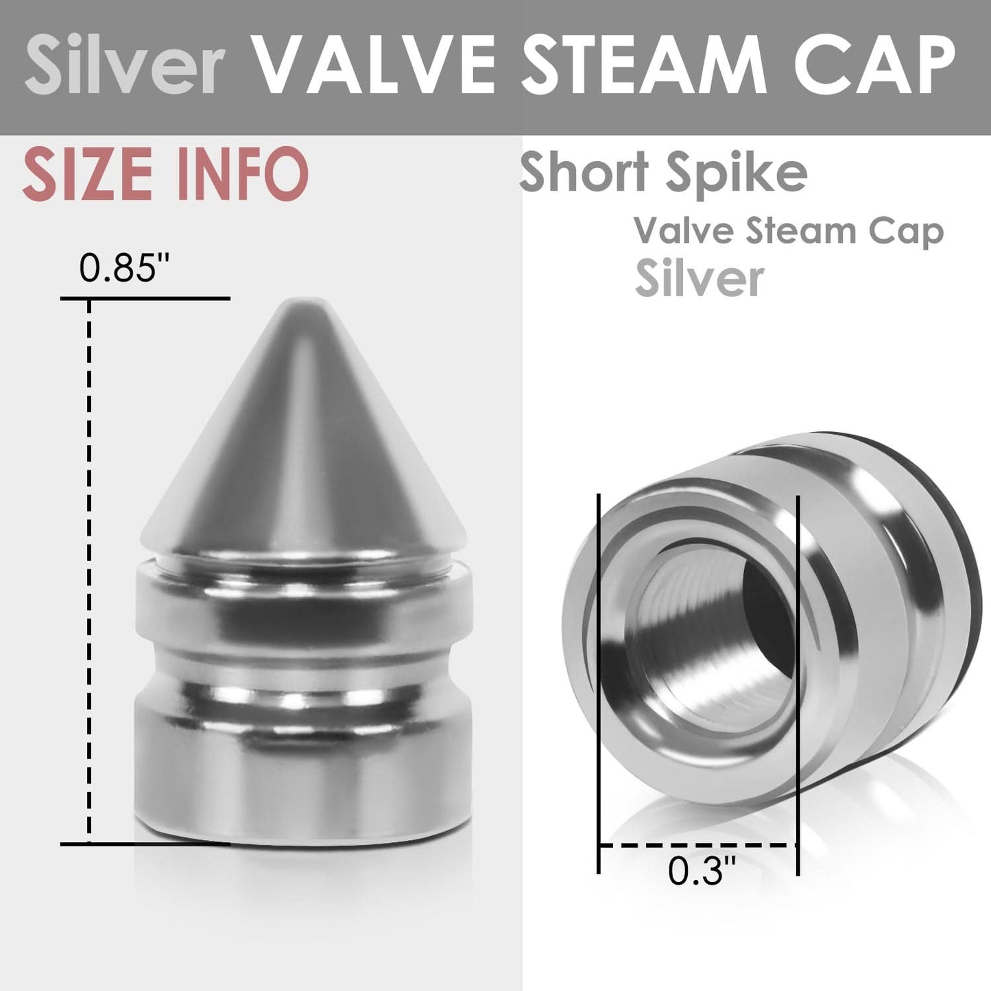 RT 011 Spiked Silver Valve Caps