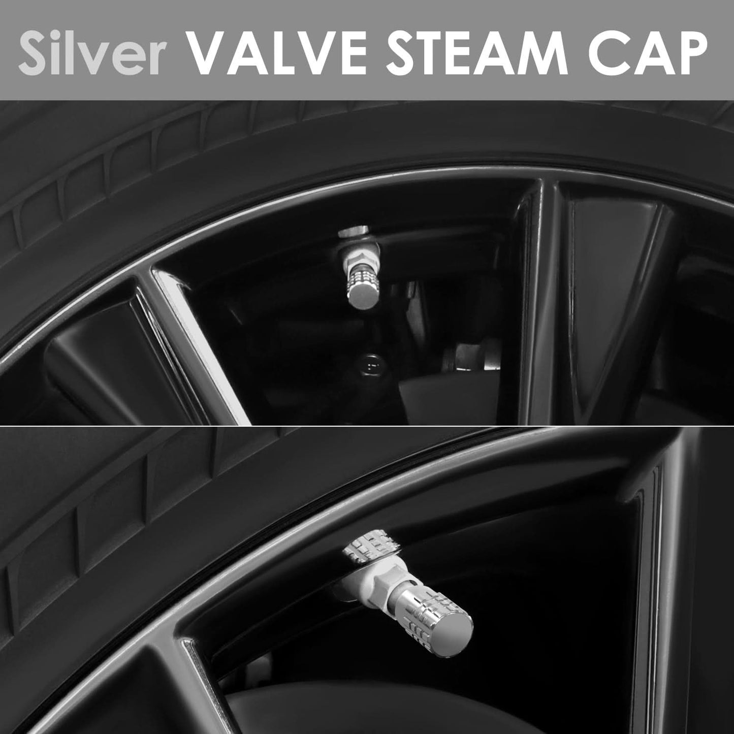 Valve Caps RT 046 Full Cut Silver Engine Parts