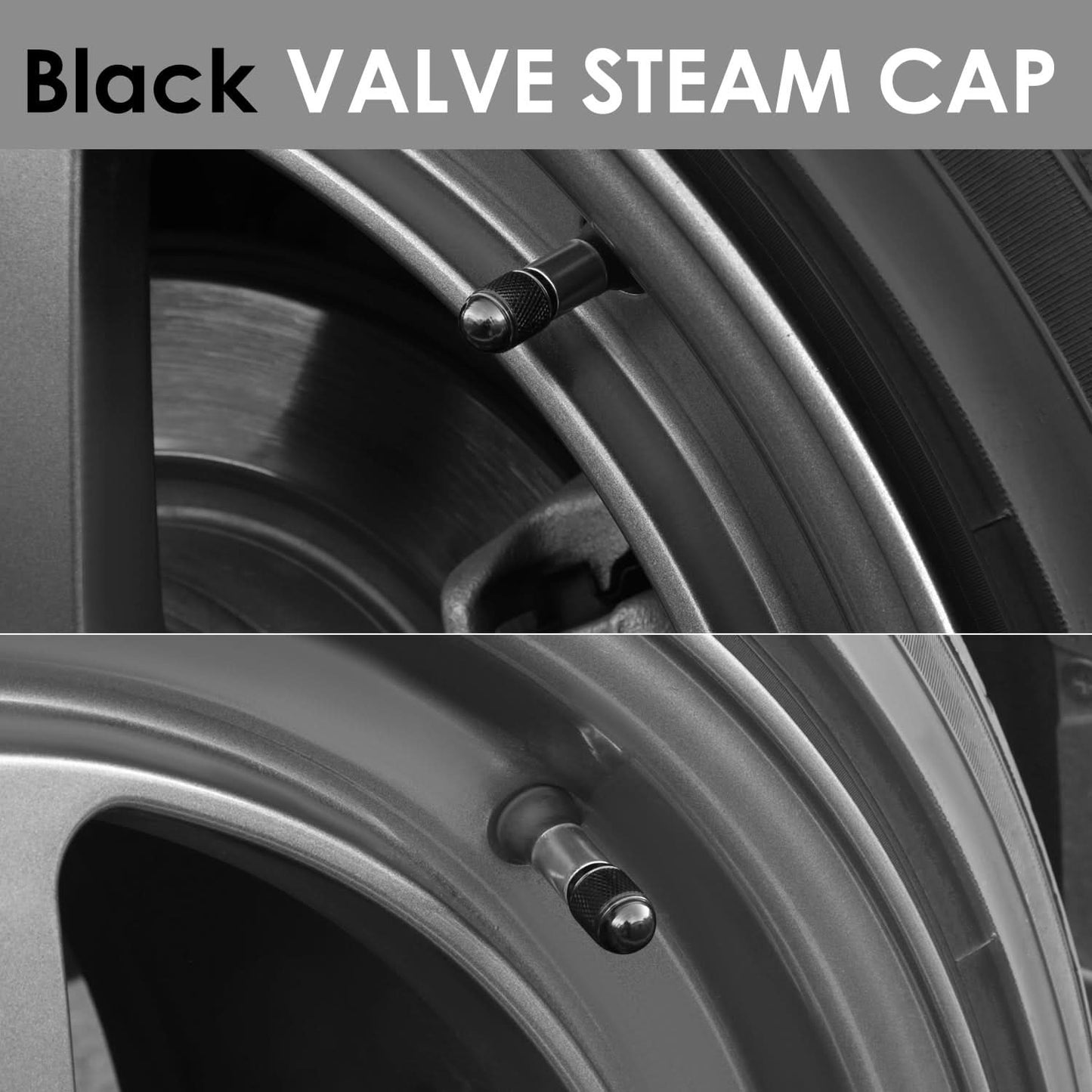 Acorn Grip Valve Caps - Black Set of 4