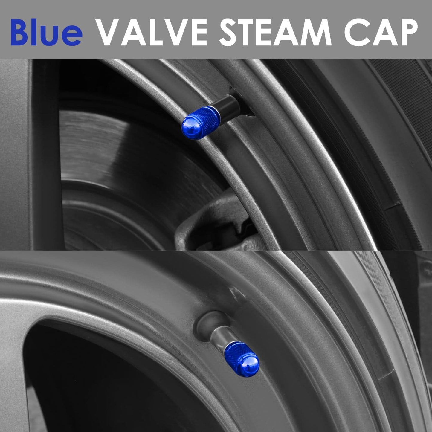 RT 108 Acorn Grip Blue Valve Caps