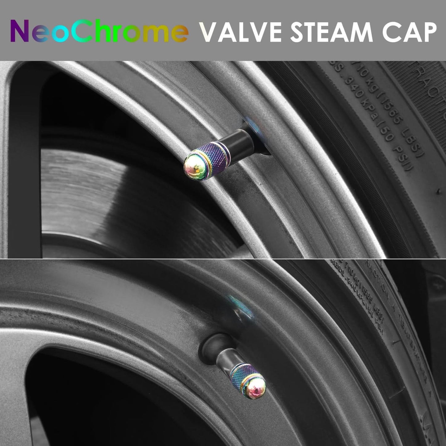 Acorn Grip Valve Caps - RT 108 Neochrome Finish