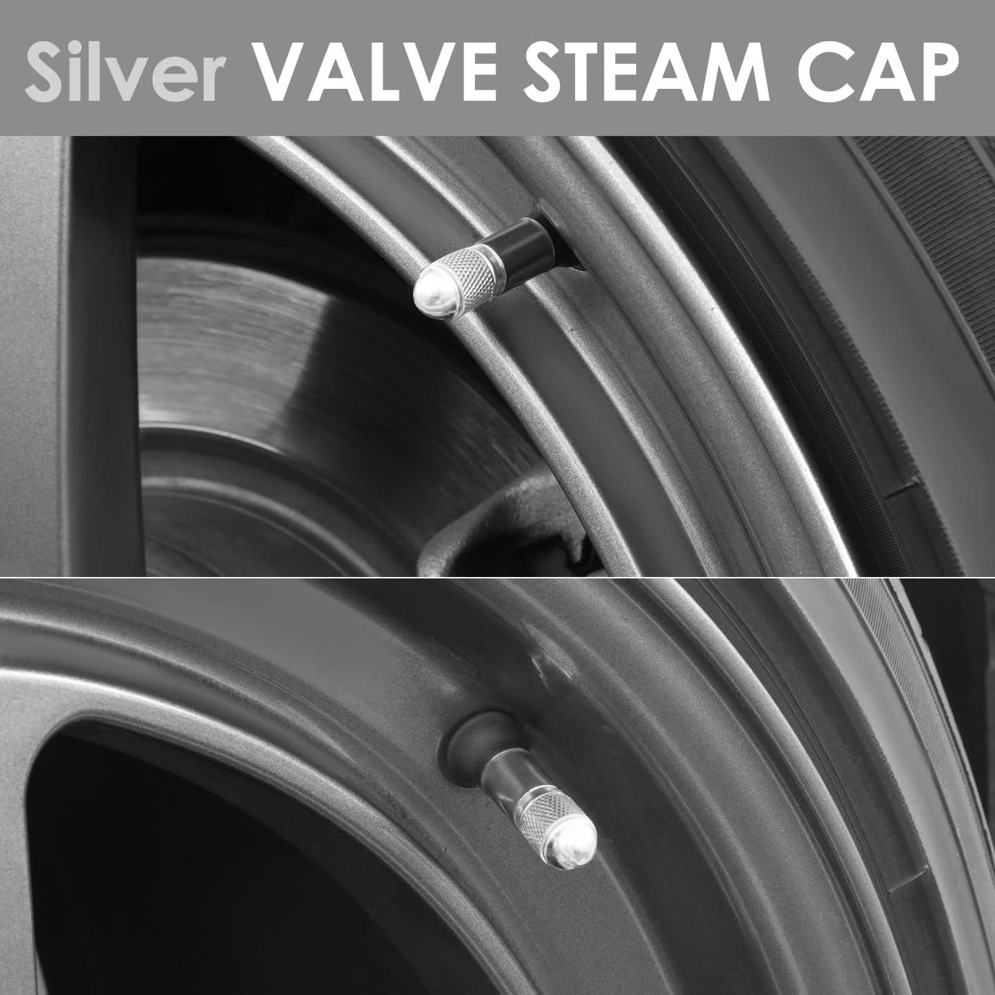 Acorn Grip Valve Caps - Silver