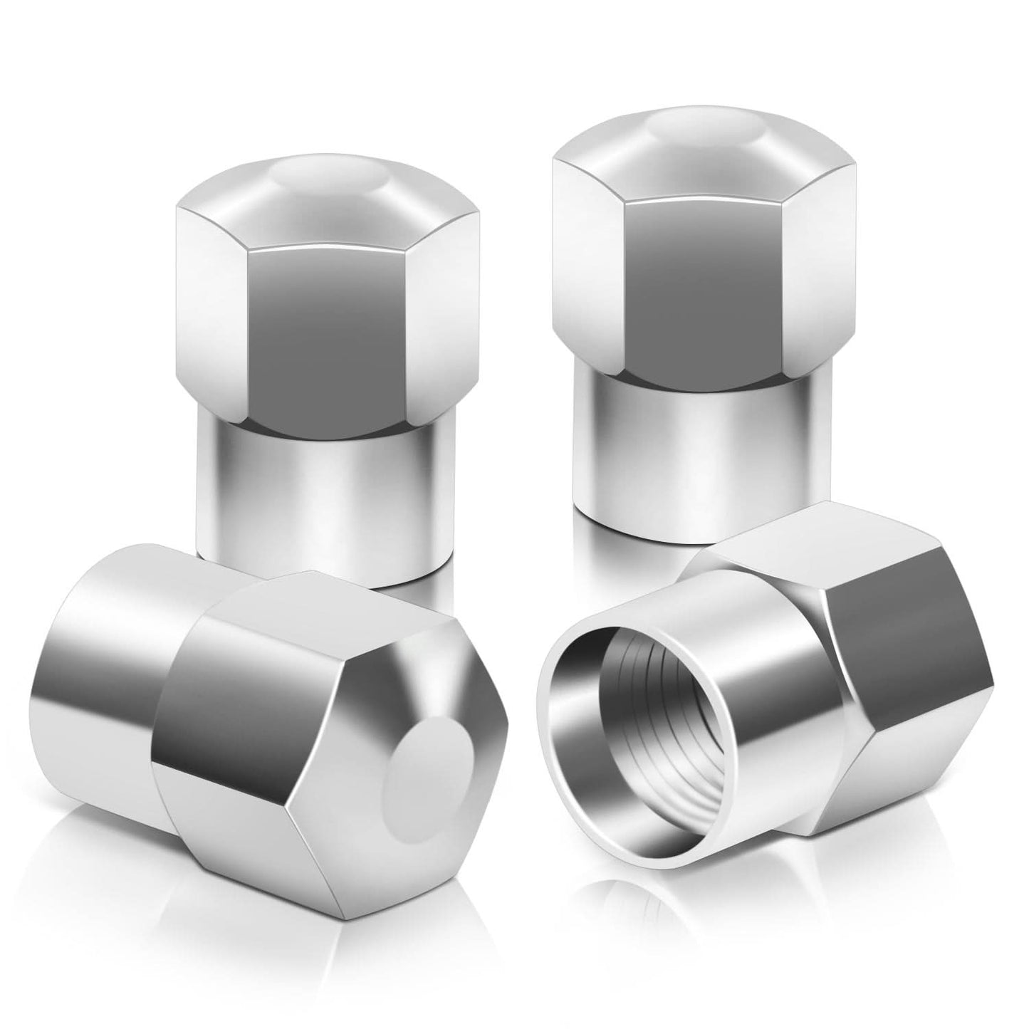RT 166 Hex Taper Top Silver Valve Caps