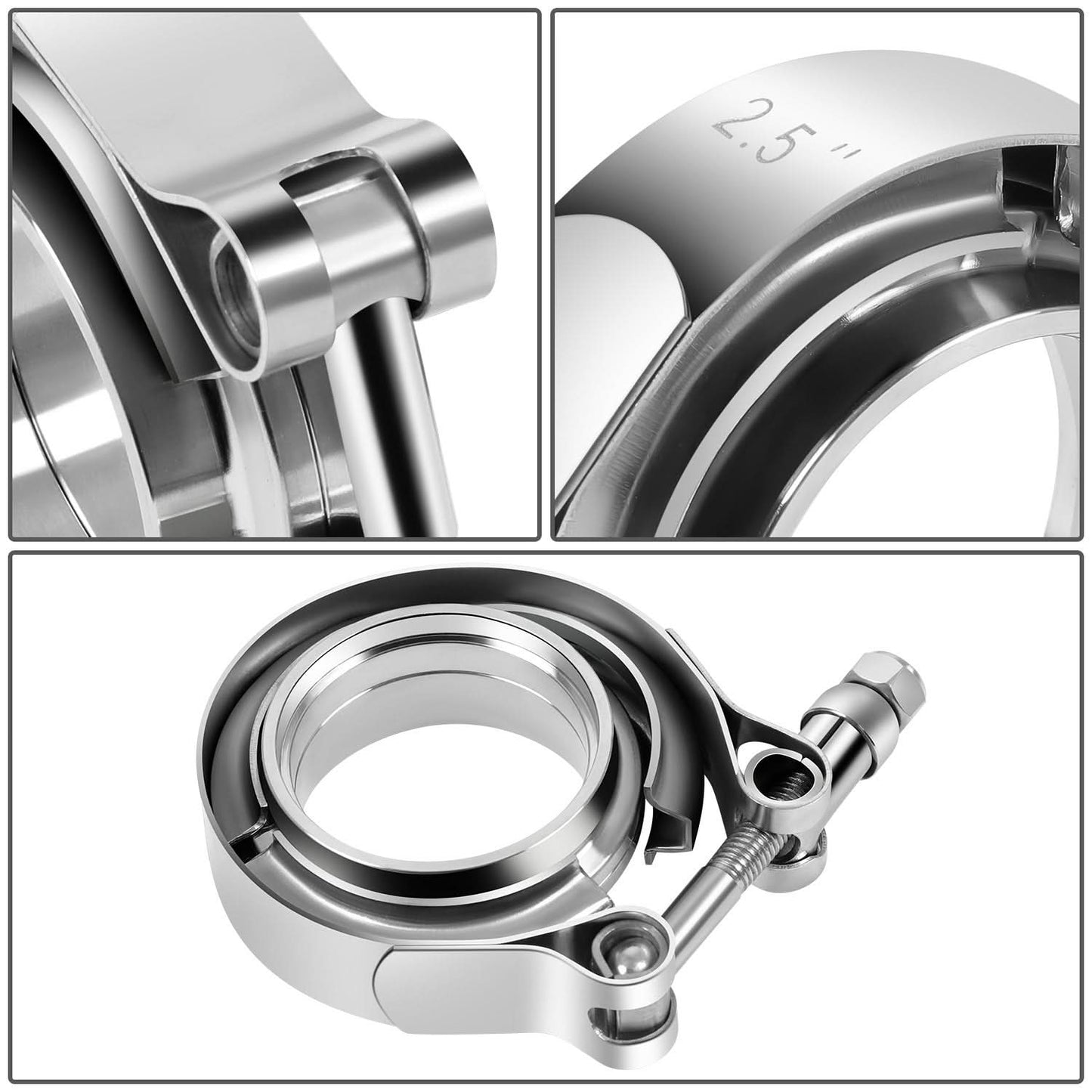 2.5" V-Band Clamp & Flange Set Stainless Steel Exhaust