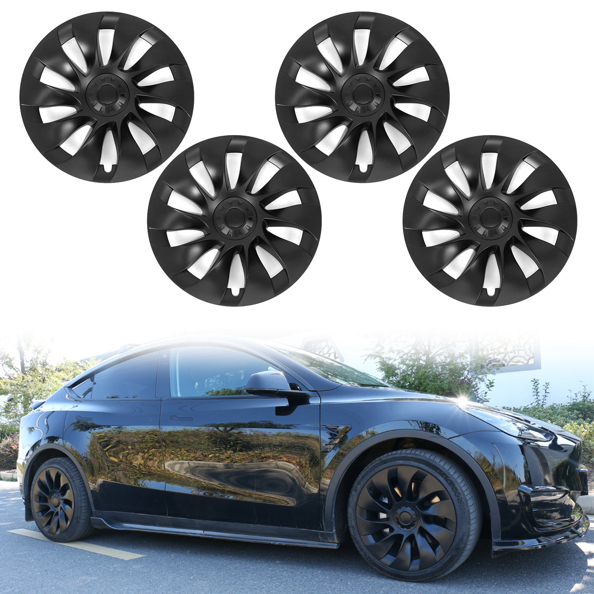 2020-2024 Tesla Model Y 20'' Matte Black V1 Hubcap Wheel Cover Rim ABS