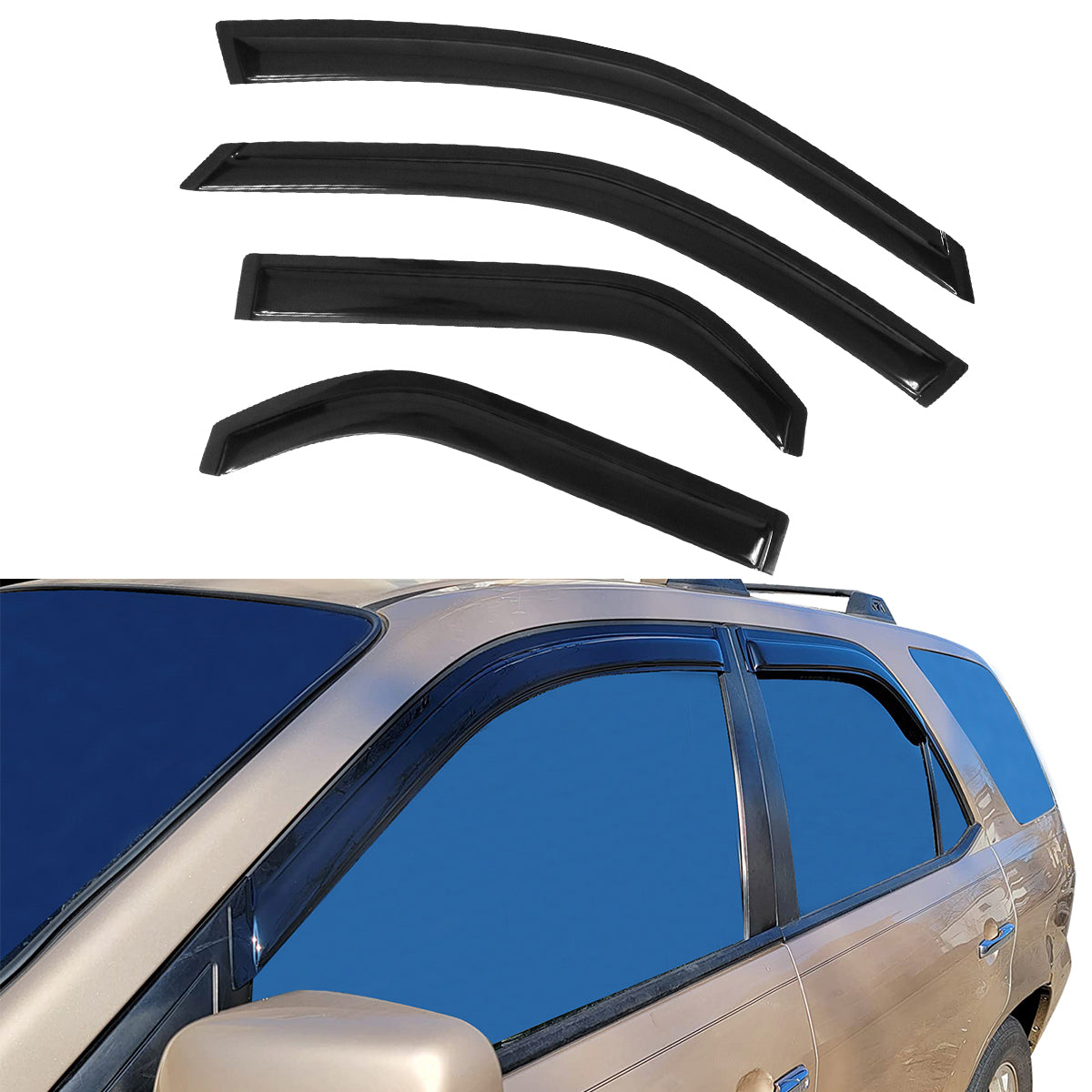 2001-2006 Acura MDX Slim Style Smoke Visor Windows Rain Guard Acrylic