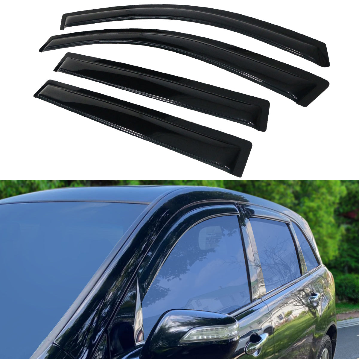 2007-2013 Acura MDX Visor Windows Rain Guard Acrylic Slim Style Smoke