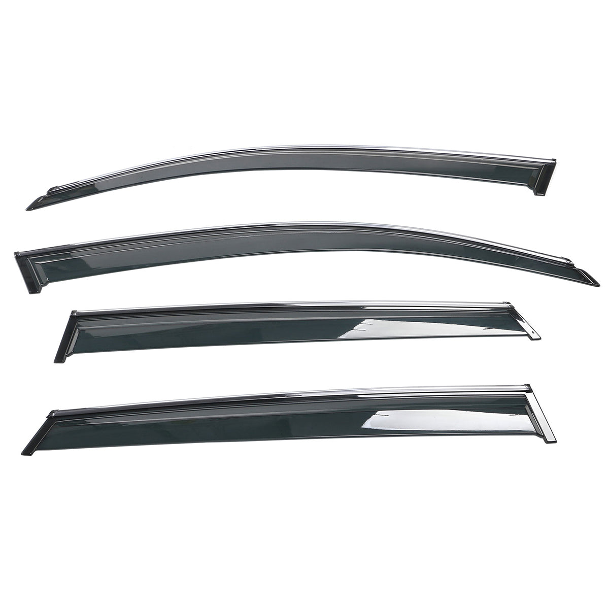 2009-2017 Audi Q5 8R Side Window Visors w/ Chrome Trim PC Injection