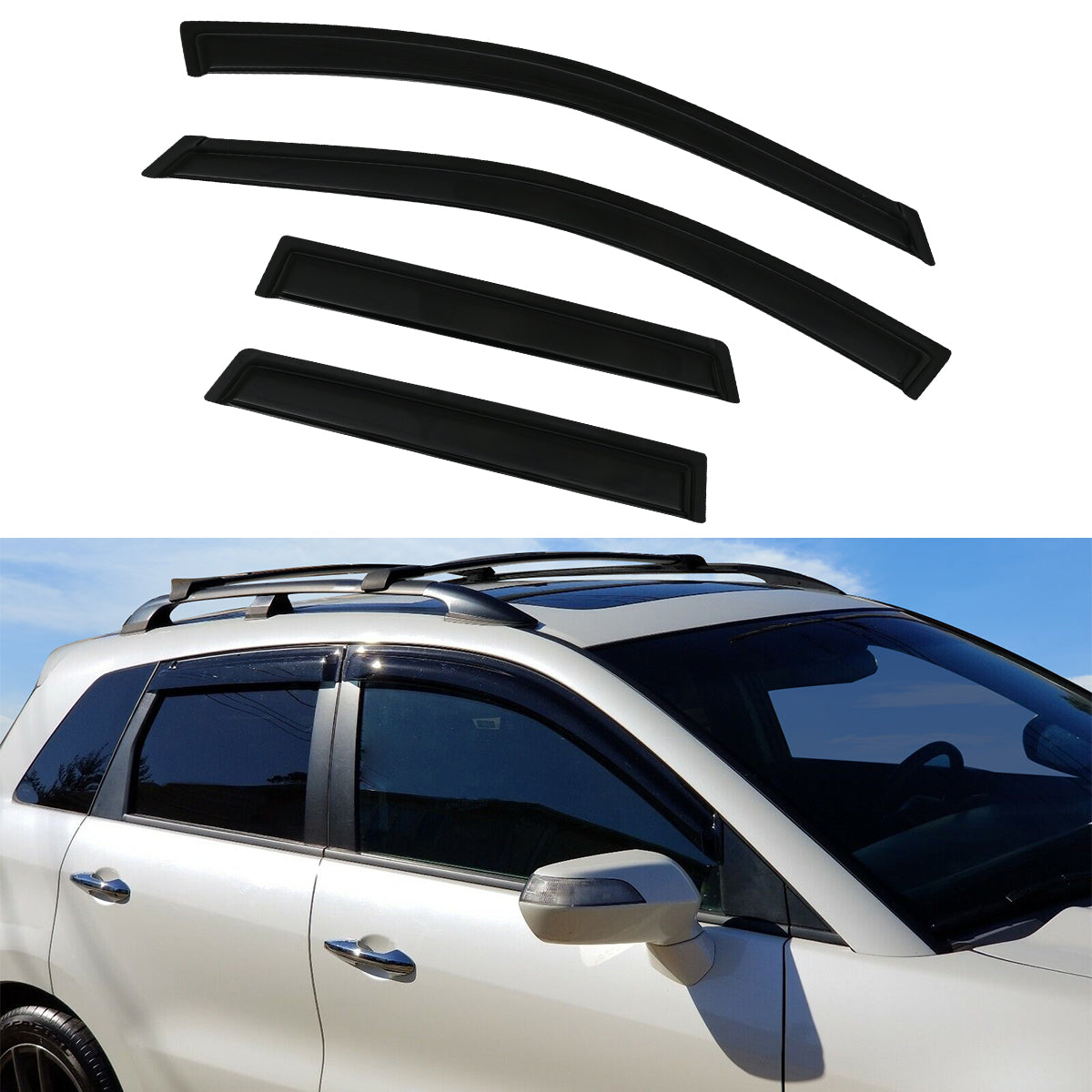 2007-2012 Acura RDX TB1 Slim Style Smoke/Tinted Visor Windows Acrylic