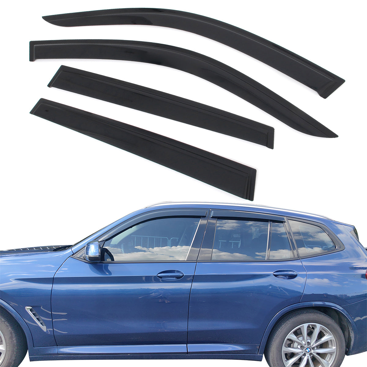 2018-2024 BMW G01 X3 4PCS Tape on Window Visors Vent Rain Sun Guards