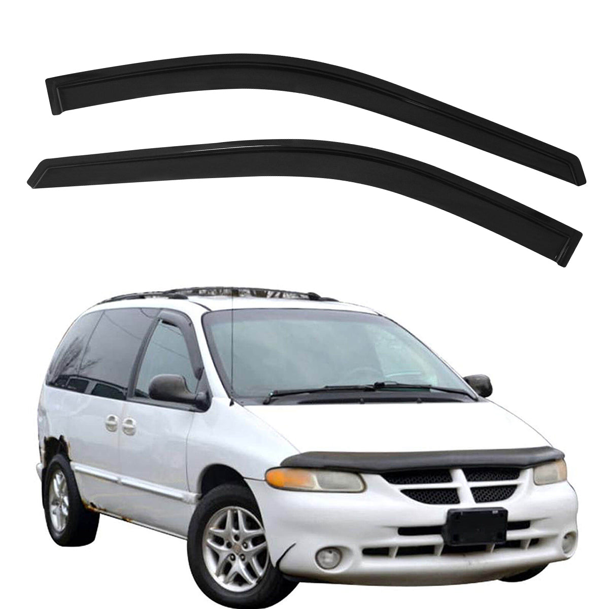 1996-2007 Chrysler Town Country Caravan Smoke Window Visors Acrylic