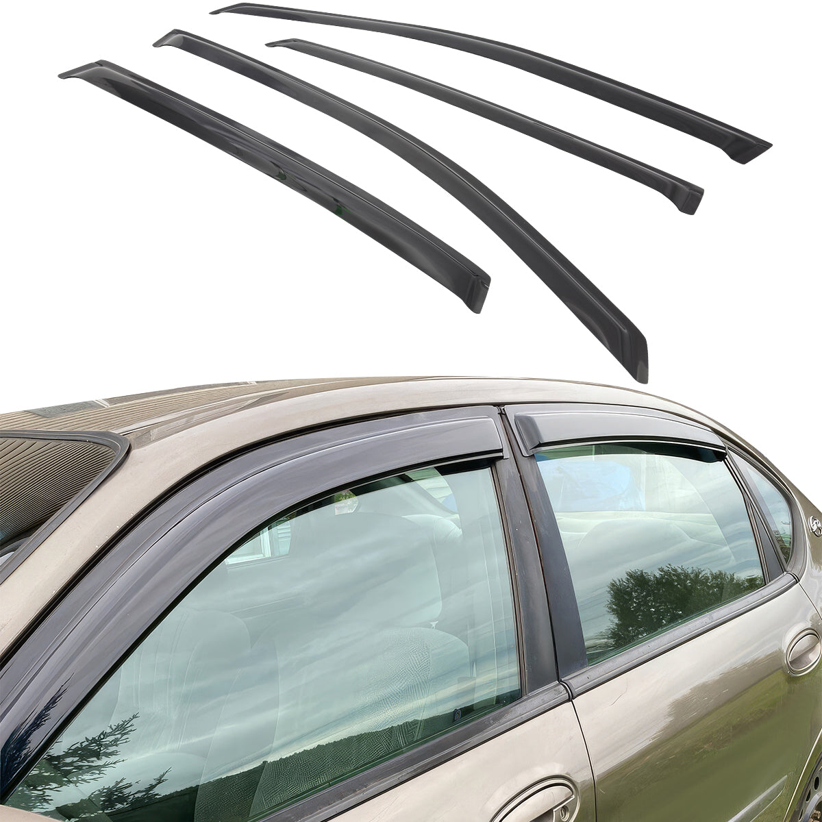 2000-2005 Chevy Impala Sedan Slim Style Smoke Window Visors Acrylic