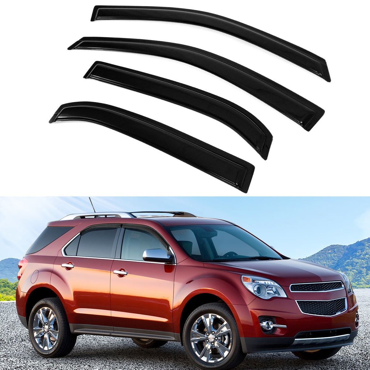 2010-2017 Chevy Equinox Slim Style Smoke Window Visors Guard Acrylic