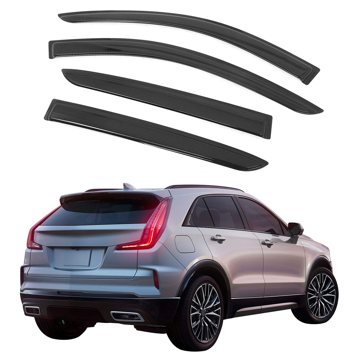 2019-2025 Cadillac XT4 4PCS Tape on Window Visors Vent Rain Sun Guards