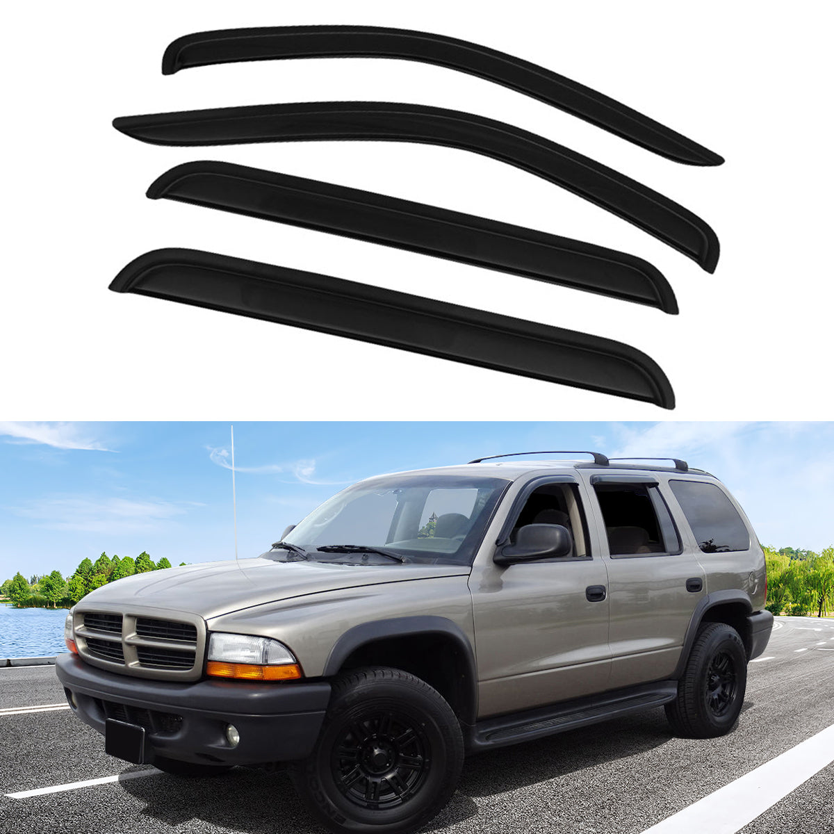 1998-2003 Dodge Durango 2000-2004 Dakota Crew Cab Acrylic Window Visor