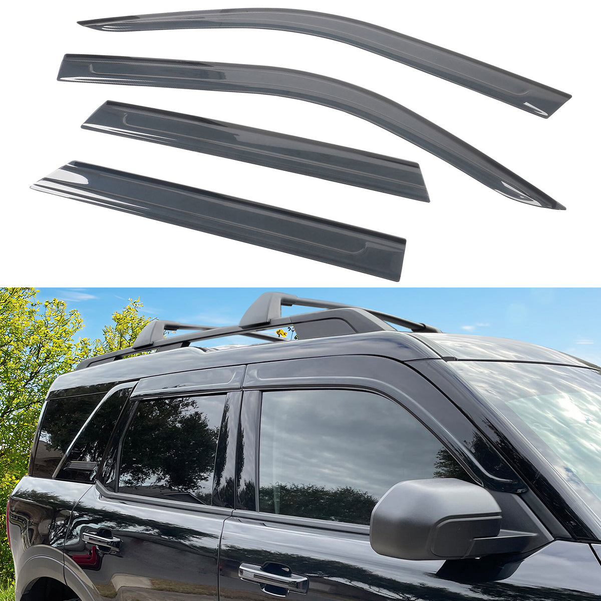 2021-2025 Ford Bronco Sport Window Visor OE Style Acrylic Rain Guard