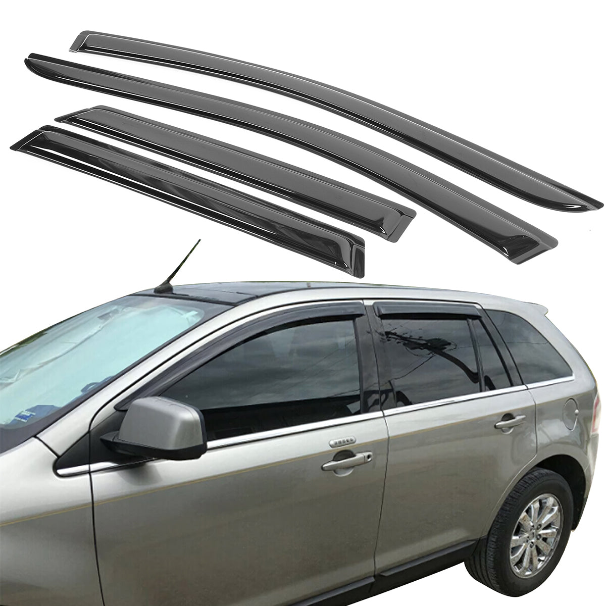 2007-2014 Ford Edge 2007-2015 Lincoln MKZ Smoke Window Visors Acylic