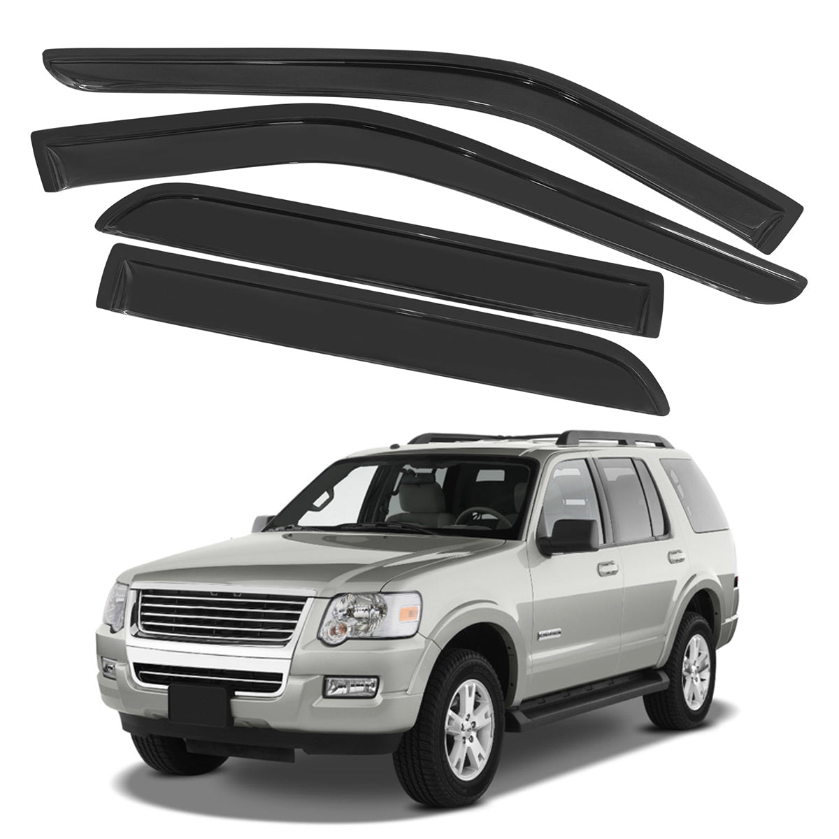 2011-2019 Ford Explorer Wind Rain Guards Window Visors Acrylic