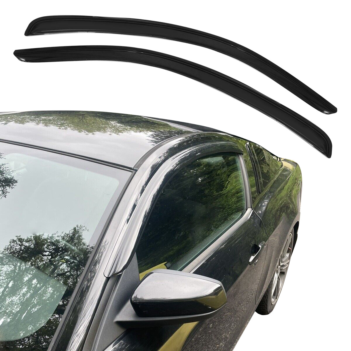 2010-2014 Ford Mustang 2Pc Set Window Visors Acrylic