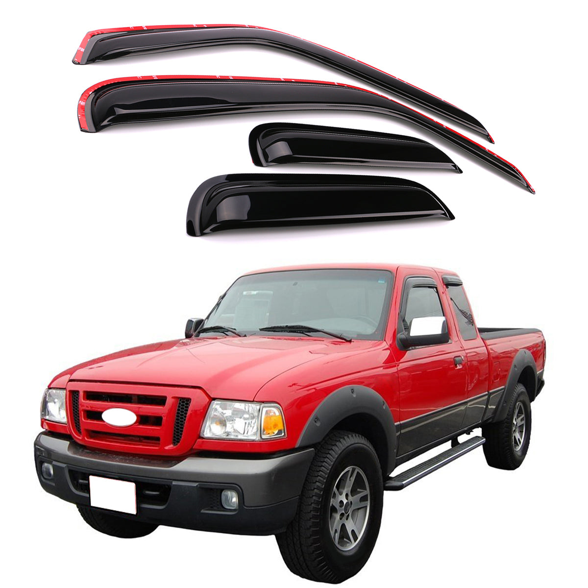 1999-2011 Ranger 1999-2000 Mazda B2500 Window Visors Acrylic