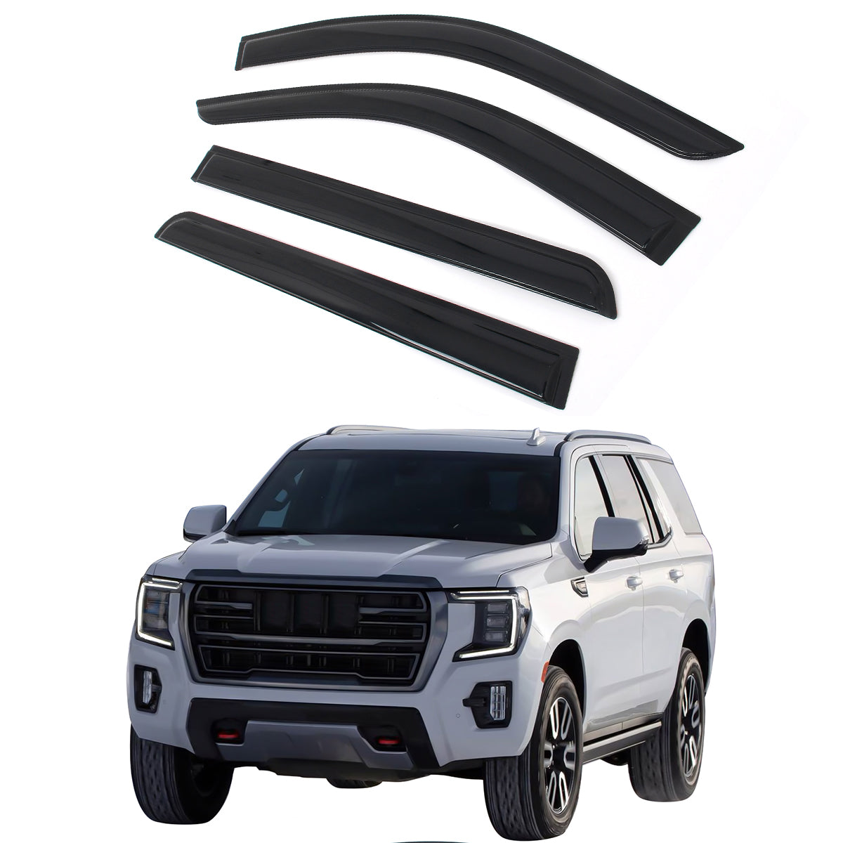 2021-2025 Chevy Tahoe & GMC Yukon 4PCS Tape on Window Visors Guards