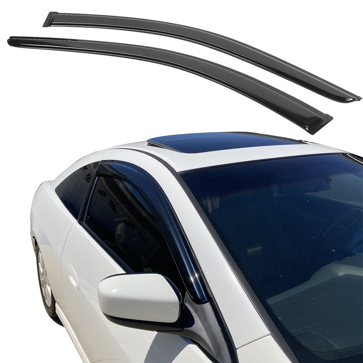 2003-2007 Honda Accord Coupe Tape on Visor Window Rain Guard Acrylic