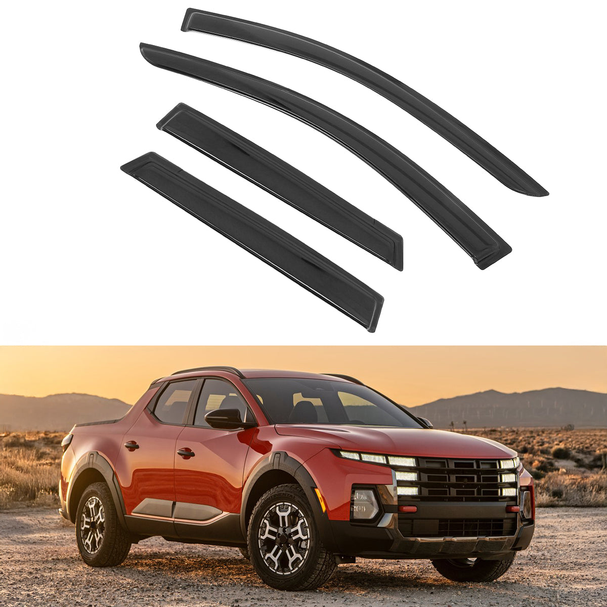 2022-2025 Hyundai Santa Cruz Tape on Window Visors