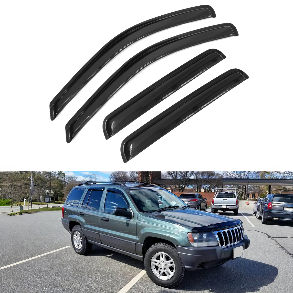 1999-2004 Jeep Grand Cherokee Window Visors Acrylic 4Pc Set