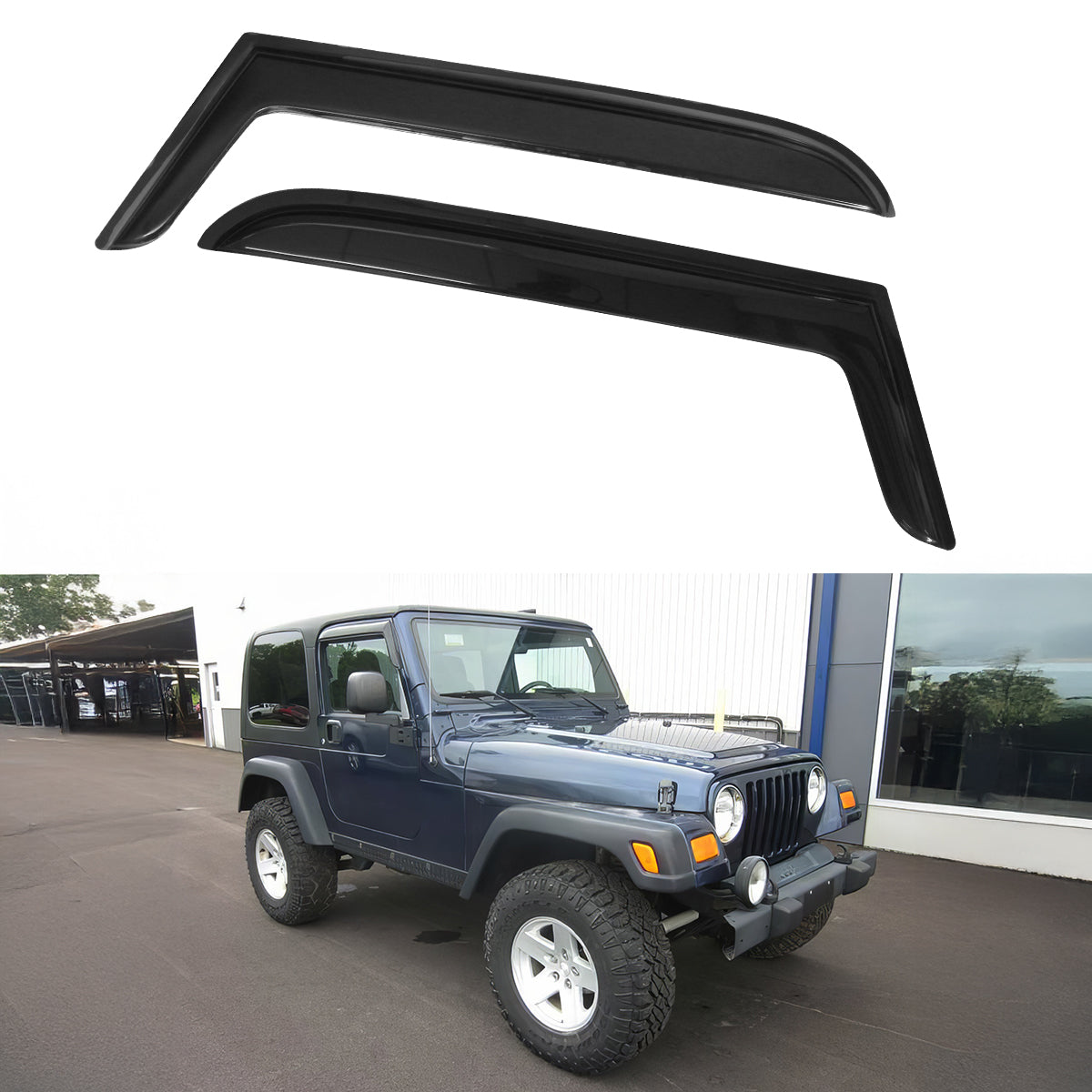 1997-2006 Jeep Wrangler TJ Window Visor Vent Rain Guards Sun Shade