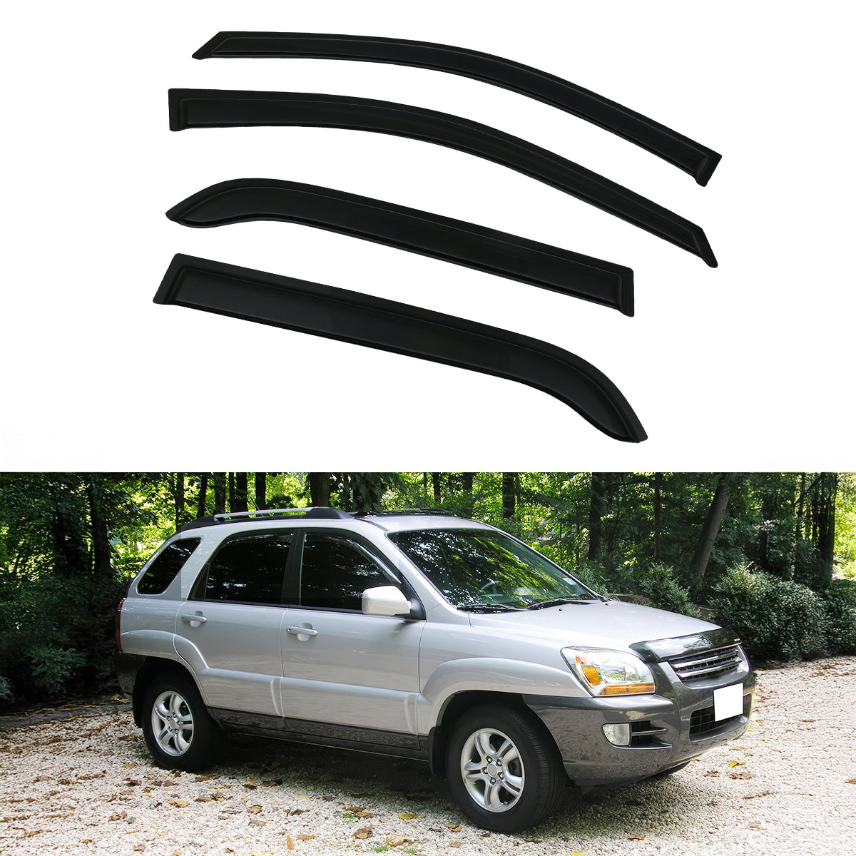 2005-2010 Kia Sportage 4PC Set Visor Windows Acrylic
