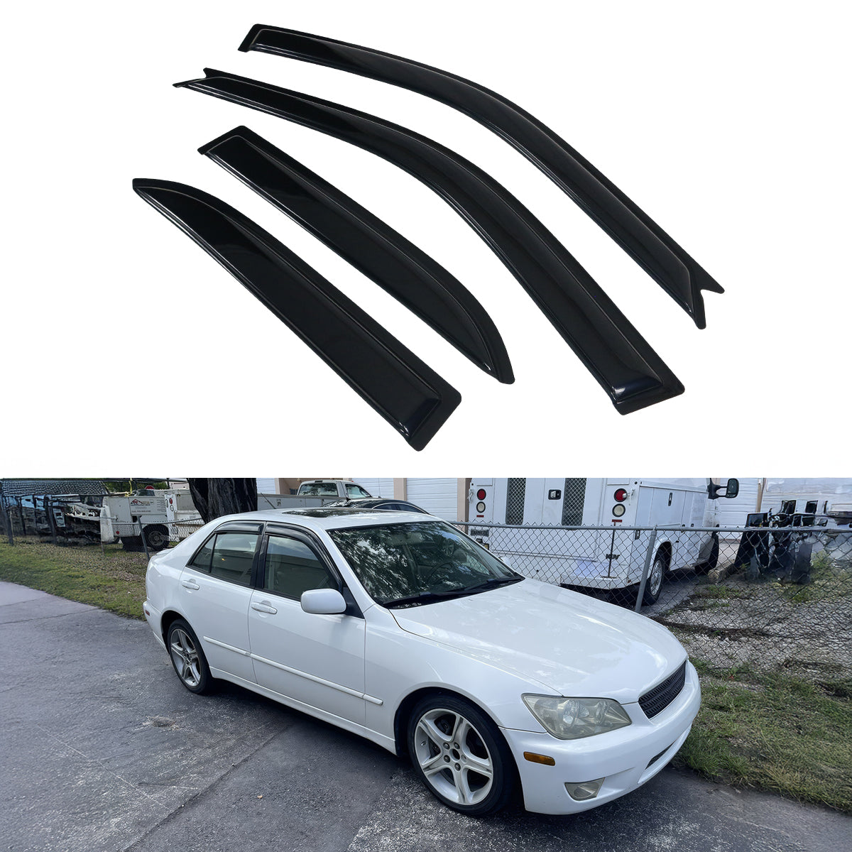 2001-2005 Lexus IS300 Sedan Slim Style Smoke Visor Windows Acrylic